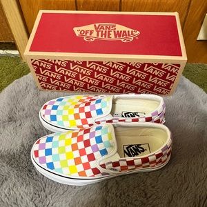 classic rainbow slip-on vans